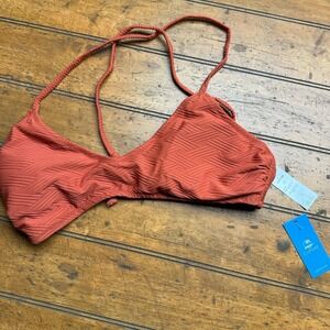 Cupshe Rust Textured Bikini Top - Terracotta Orange